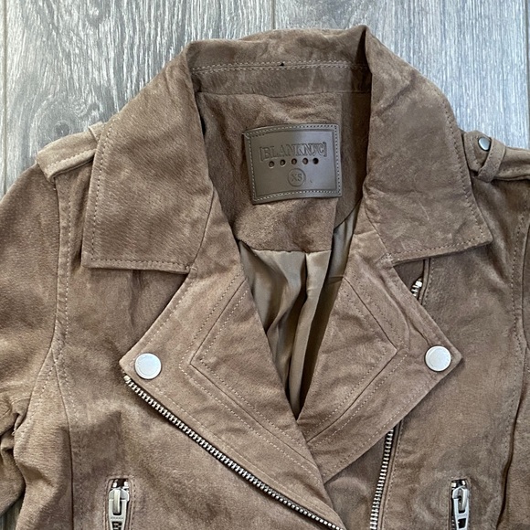 Blank NYC - Taupe Suede Leather Biker Jacket - Size XS - Picture 2 of 14